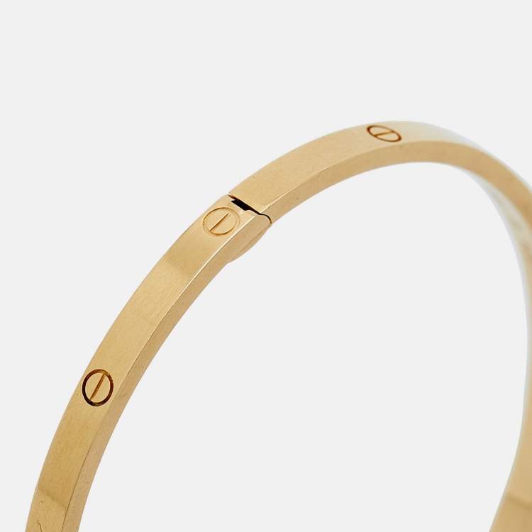 Pre Owned Cartier Love 18k Yellow Gold Small Model Bracelet 20