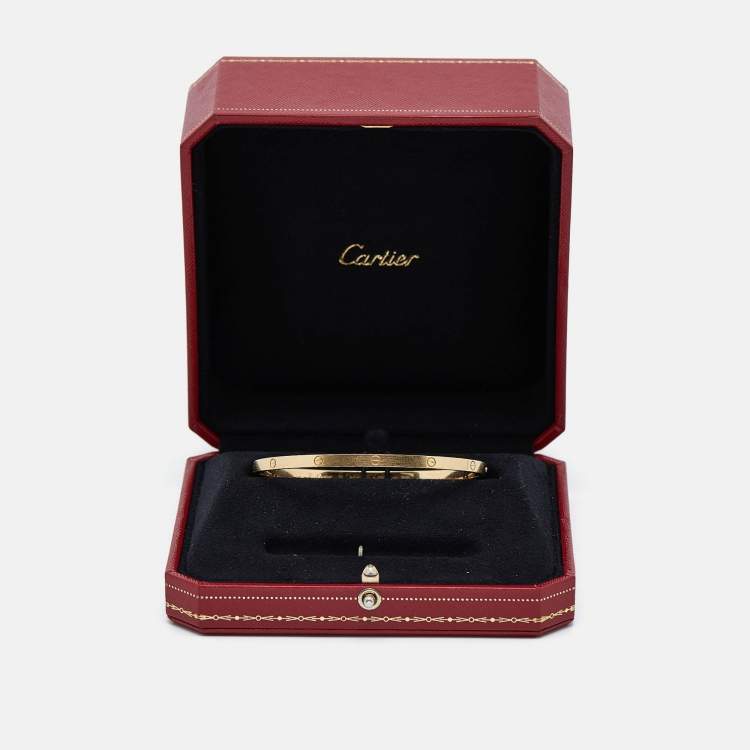 Pre Owned Cartier Love 18k Yellow Gold Small Model Bracelet 20