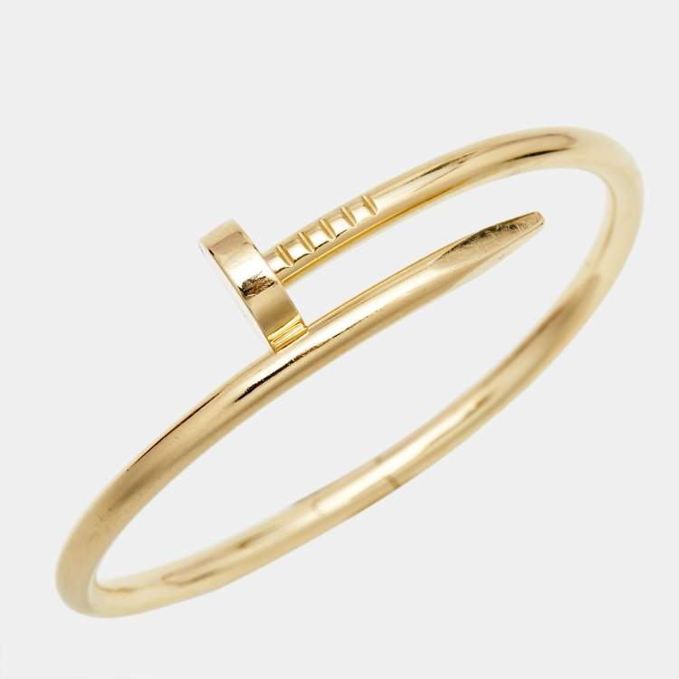 Pre Owned Cartier Juste Un Clou 18k Yellow Gold Bracelet 15
