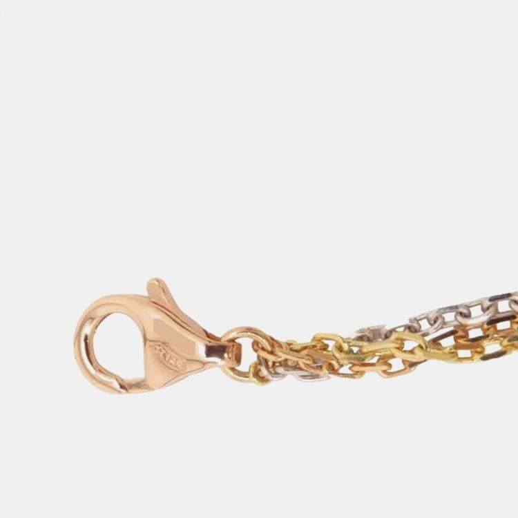 Pre Owned Cartier 18K Yellow, Rose, White Gold and Diamond Trinity Pendant Necklace