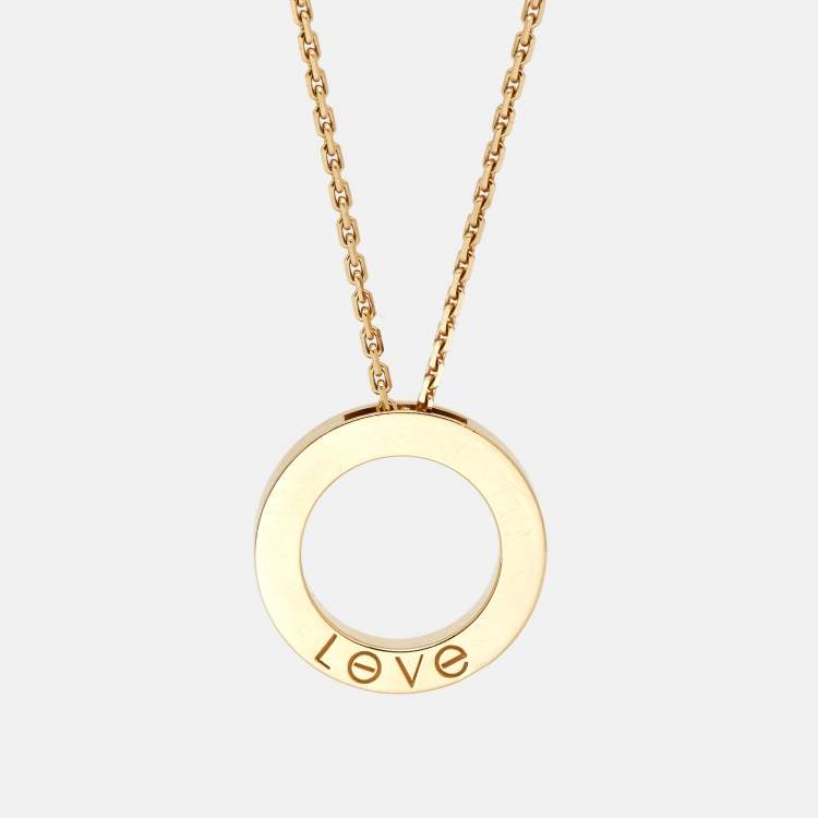 Pre Owned Cartier Love Diamonds 18k Yellow Gold Necklace