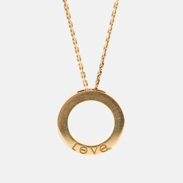 Pre Owned Cartier Love Diamonds 18k Yellow Gold Necklace