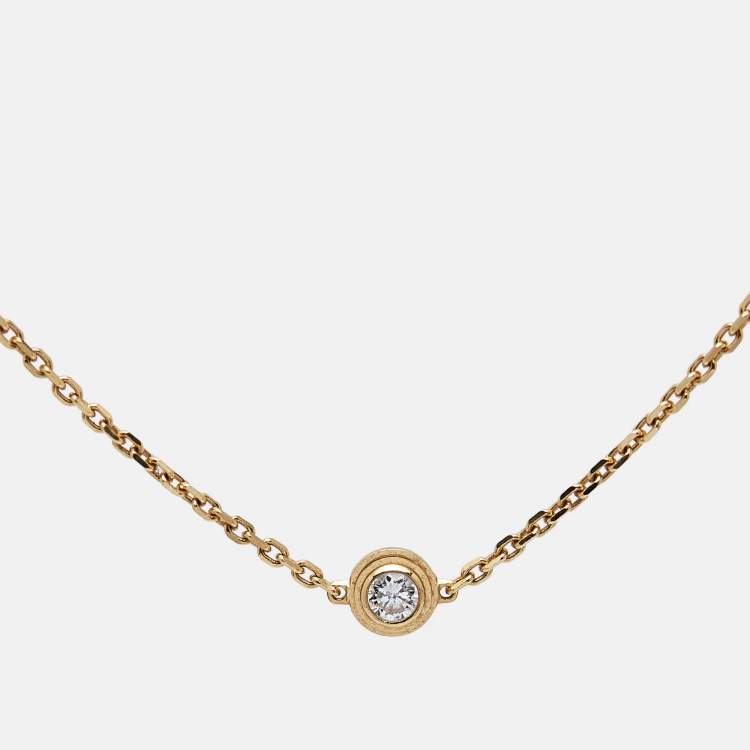 Pre Owned Cartier D'amour Diamond 18k Yellow Gold XS Model Bracelet