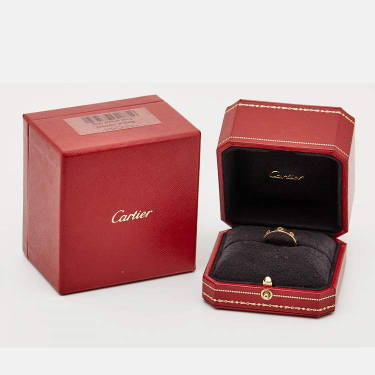 Pre Owned Cartier Love 18k Rose Gold Wedding Band Ring Size 53