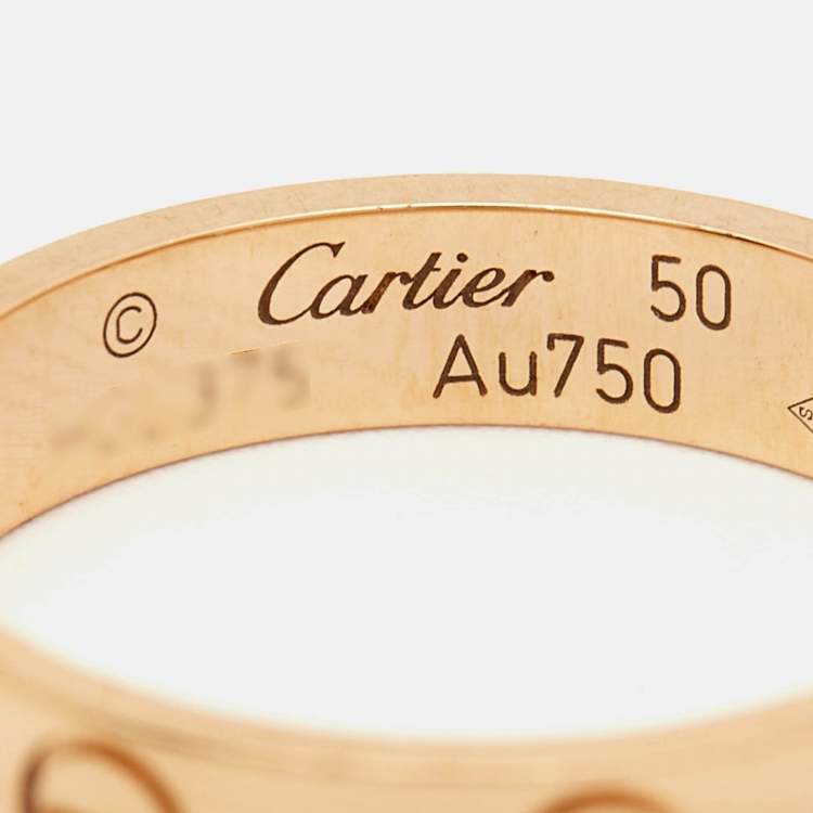 Pre Owned Cartier Love 18k Rose Gold Wedding Band Ring Size 50