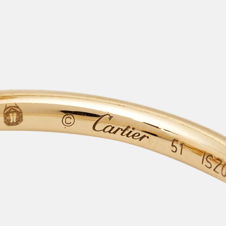 Pre Owned Cartier Juste Un Clou 18k Yellow Gold Smal Model Ring Size 51