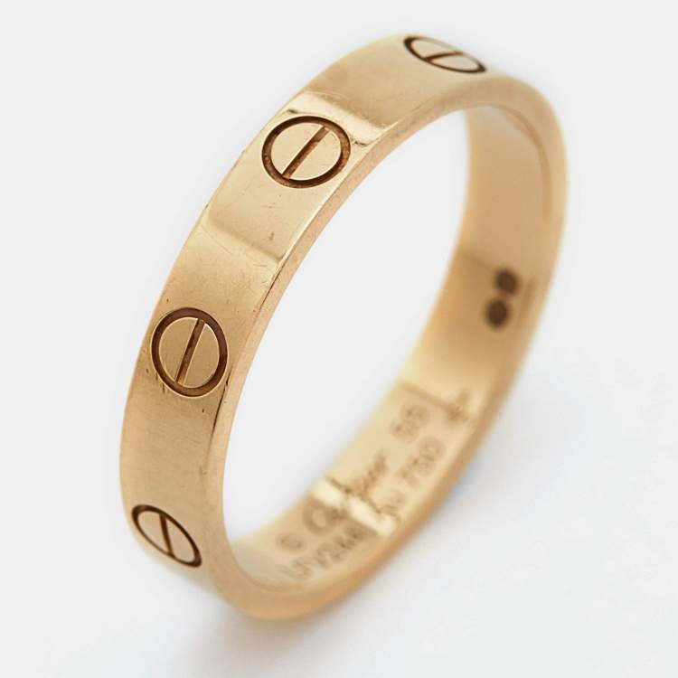 Pre Owned Cartier Love 18k Yellow Gold Wedding Band Ring Size 55