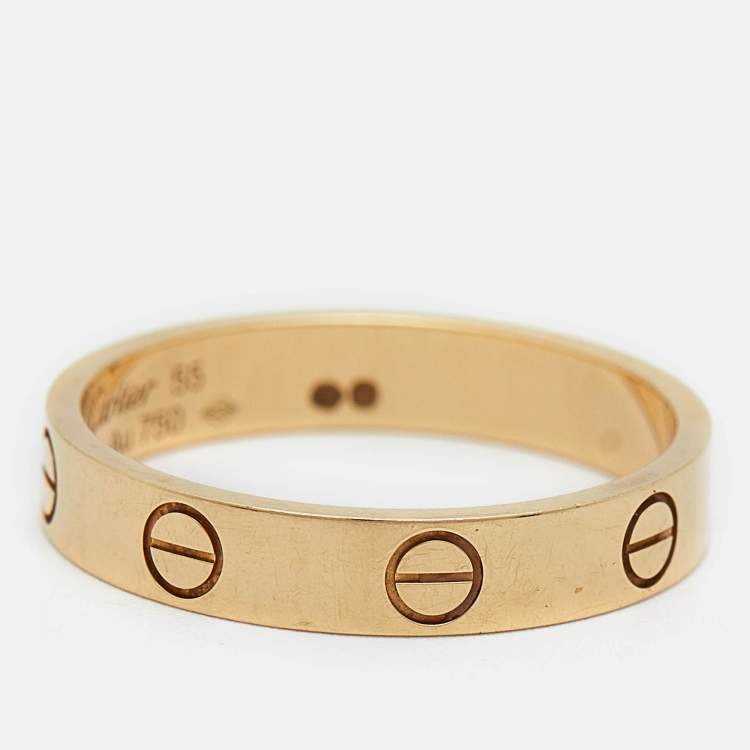 Pre Owned Cartier Love 18k Yellow Gold Wedding Band Ring Size 55