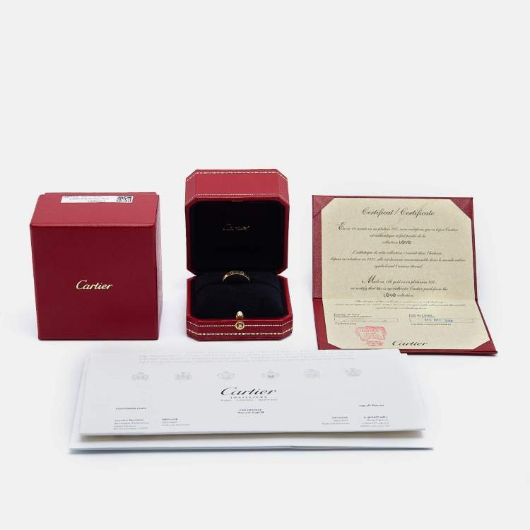 Pre Owned Cartier Love 18k Yellow Gold Wedding Band Ring Size 55