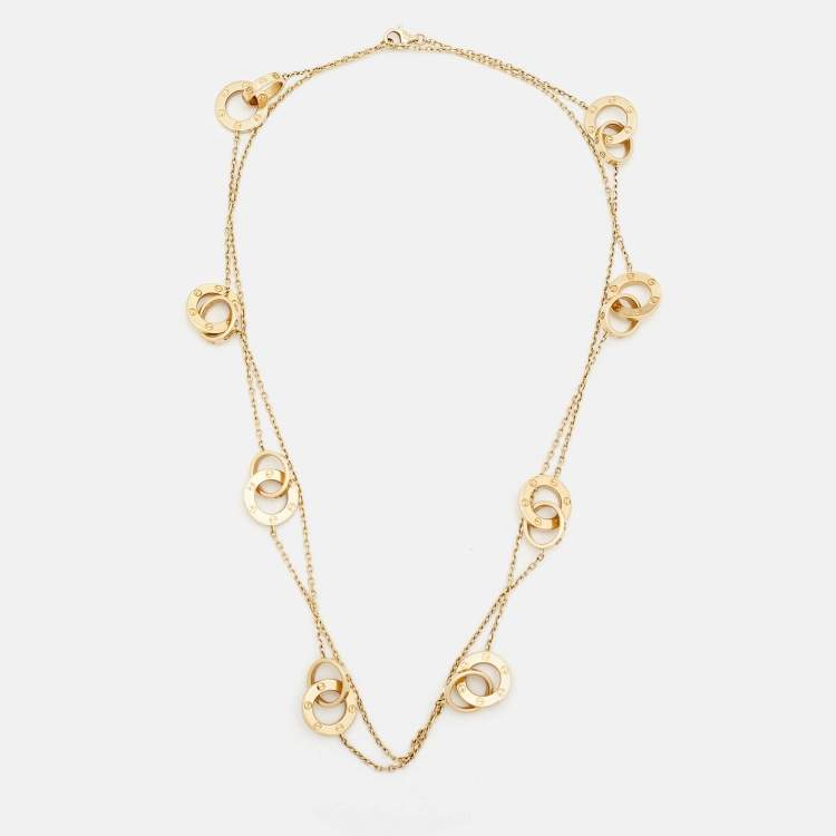 مملوكة مسبقًا Cartier Love Interlocking Loops 18k Yellow Gold Long Necklace