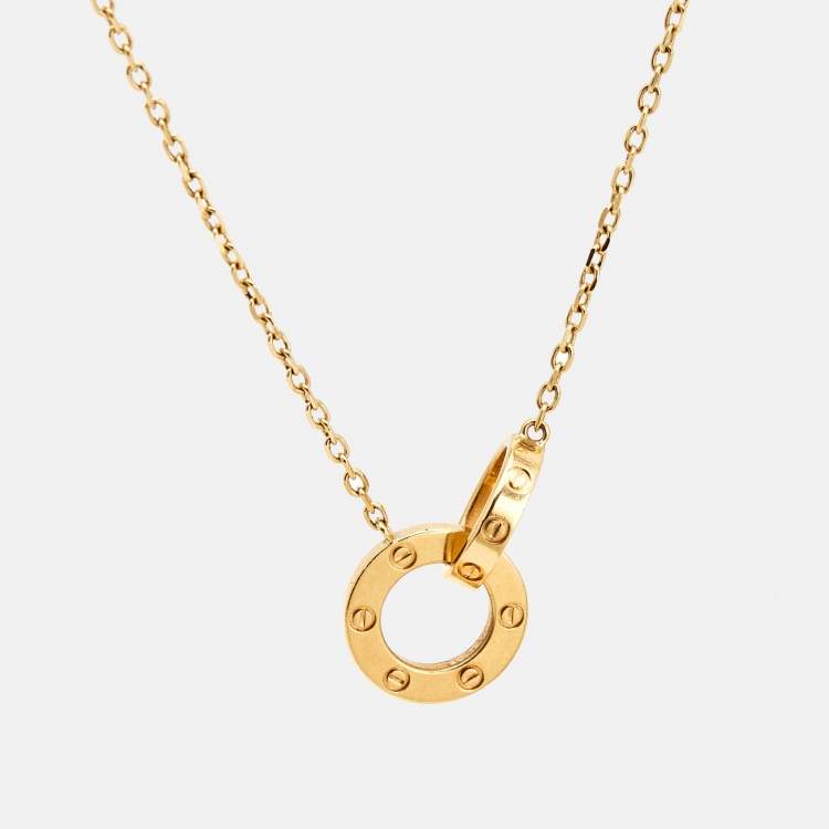 مملوكة مسبقًا Cartier Love Interlocking Loops 18k Yellow Gold Long Necklace