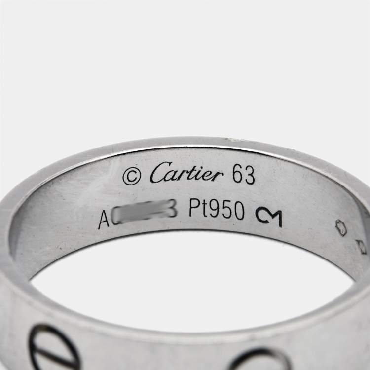 Pre Owned Cartier Love Platinum Ring Size 63