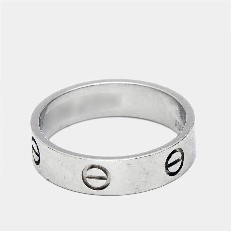Pre Owned Cartier Love Platinum Ring Size 63