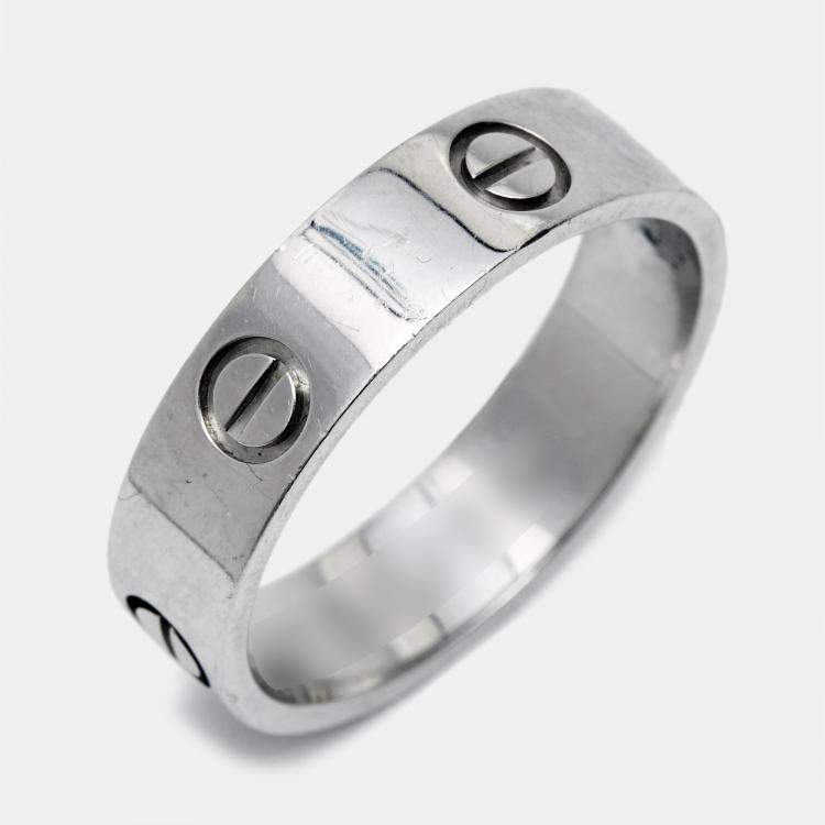 Pre Owned Cartier Love Platinum Ring Size 63