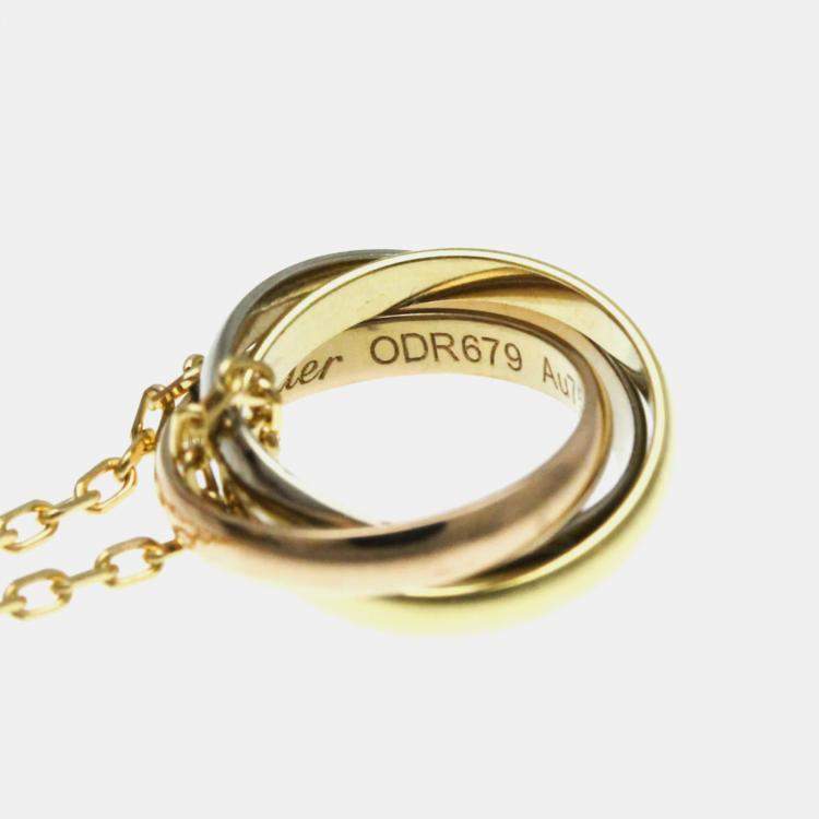 Pre Owned Cartier 18K Yellow, Rose, White Gold Trinity Pendant Necklace