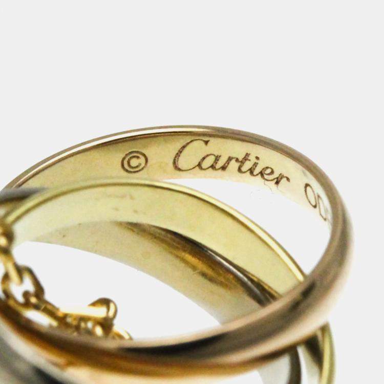 Pre Owned Cartier 18K Yellow, Rose, White Gold Trinity Pendant Necklace