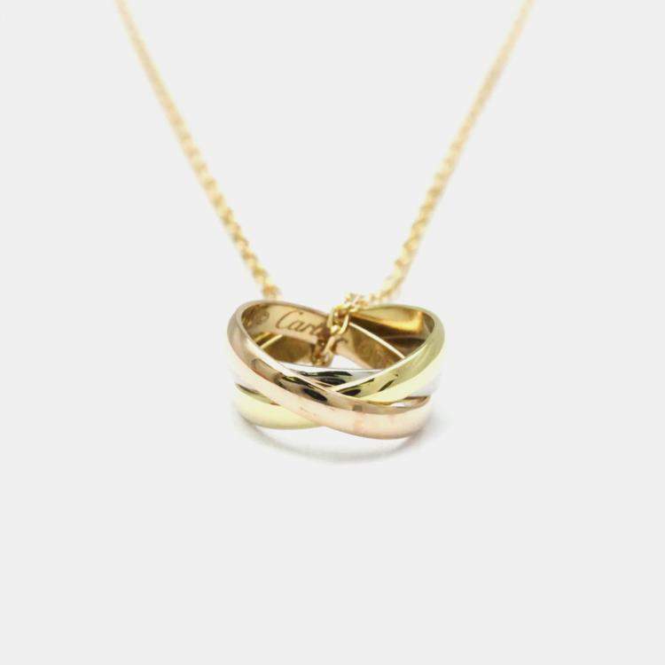 Pre Owned Cartier 18K Yellow, Rose, White Gold Trinity Pendant Necklace