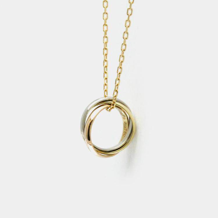Pre Owned Cartier 18K Yellow, Rose, White Gold Trinity Pendant Necklace