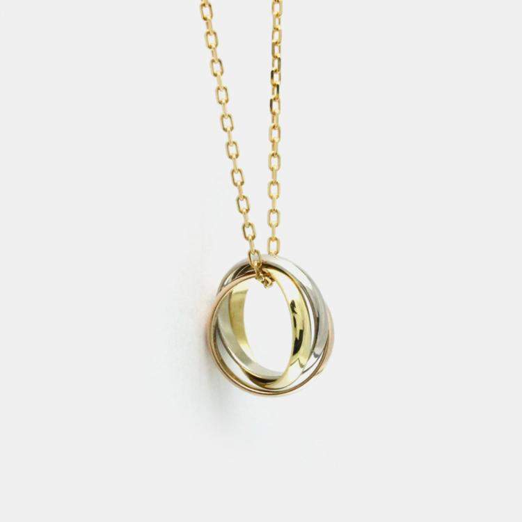 Pre Owned Cartier 18K Yellow, Rose, White Gold Trinity Pendant Necklace