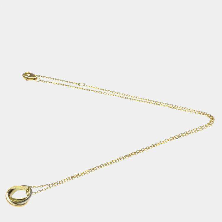 Pre Owned Cartier 18K Yellow, Rose, White Gold Trinity Pendant Necklace