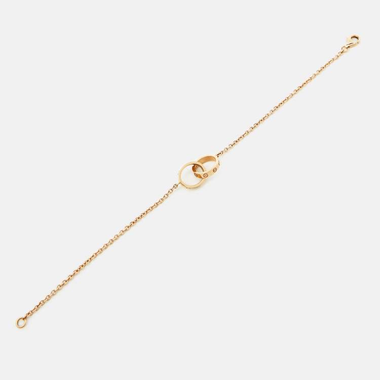 Pre Owned Cartier Love Interlocking Loops 18k Rose Gold Bracelet
