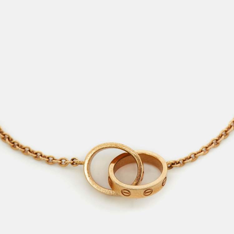 Pre Owned Cartier Love Interlocking Loops 18k Rose Gold Bracelet