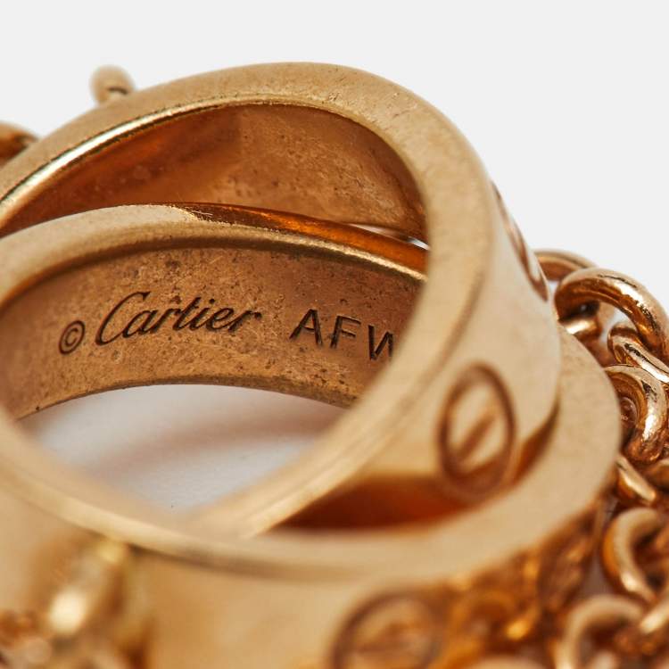 Pre Owned Cartier Love Interlocking Loops 18k Rose Gold Bracelet