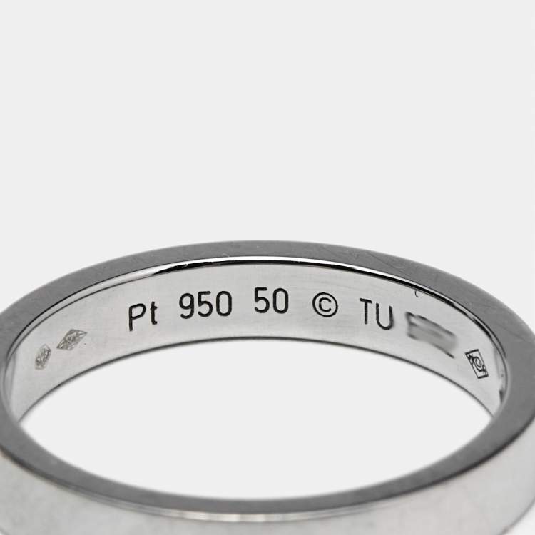 Pre Owned Cartier C De Cartier Diamond Platinum Ring Size 50