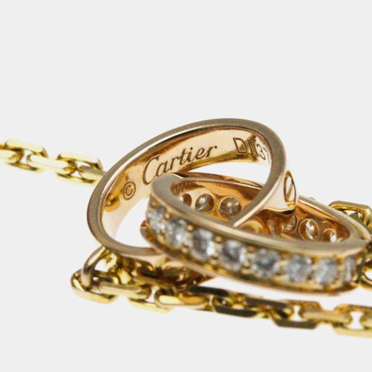 Pre Owned Cartier 18K Yellow Gold and Diamond Love Pendant Necklace