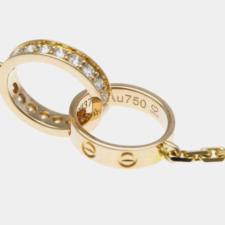 Pre Owned Cartier 18K Yellow Gold and Diamond Love Pendant Necklace