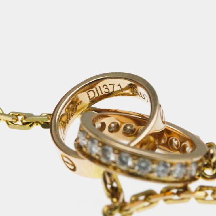 Pre Owned Cartier 18K Yellow Gold and Diamond Love Pendant Necklace