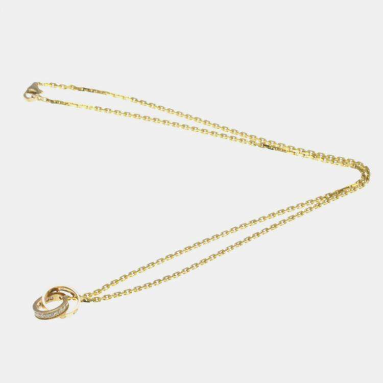Pre Owned Cartier 18K Yellow Gold and Diamond Love Pendant Necklace