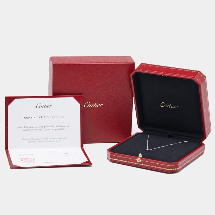 Pre Owned Cartier d'Amour Diamond 18k White Gold XS Model Necklace