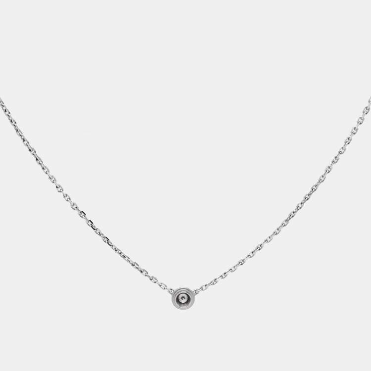 Pre Owned Cartier d'Amour Diamond 18k White Gold XS Model Necklace