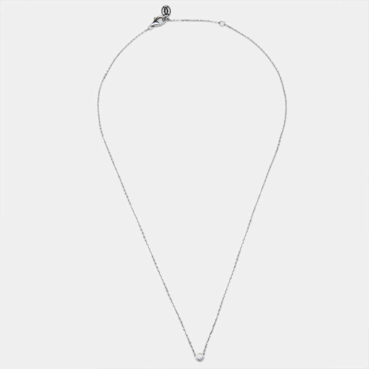 Pre Owned Cartier d'Amour Diamond 18k White Gold XS Model Necklace