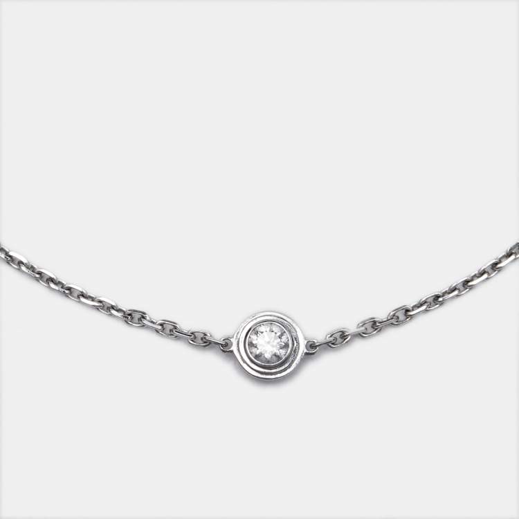 Pre Owned Cartier d'Amour Diamond 18k White Gold XS Model Bracelet