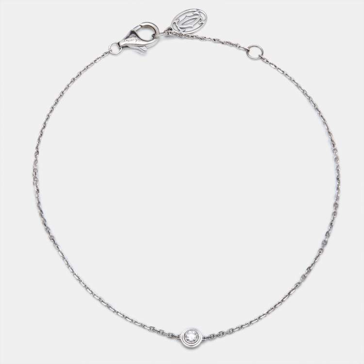 Pre Owned Cartier d'Amour Diamond 18k White Gold XS Model Bracelet