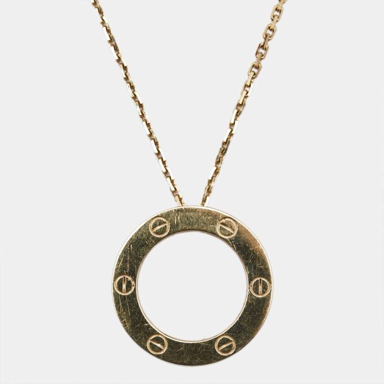 Pre Owned Cartier Love 18k Yellow Gold Pendant Necklace