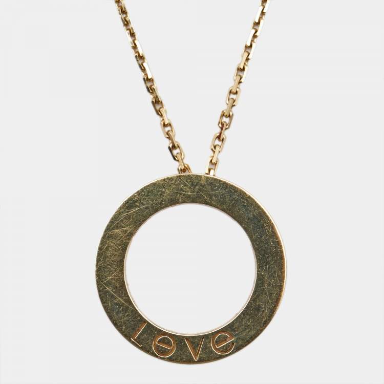 Pre Owned Cartier Love 18k Yellow Gold Pendant Necklace