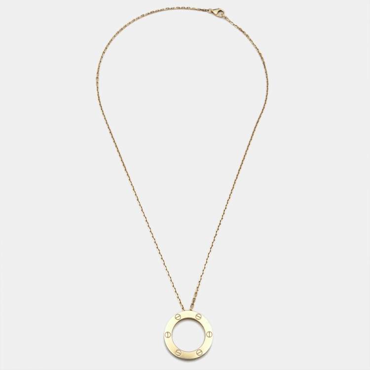 Pre Owned Cartier Love 18k Yellow Gold Pendant Necklace