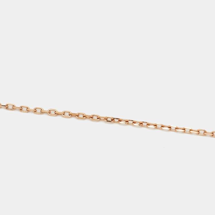 Pre Owned Cartier Amulette De Cartier Diamonds Malachite 18k Rose Gold Long Necklace