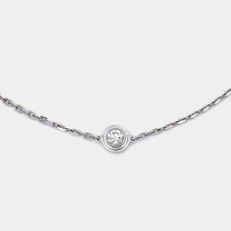 Pre Owned Cartier  d'Amour Diamond 18k White Gold XS Model Bracelet Bracelet