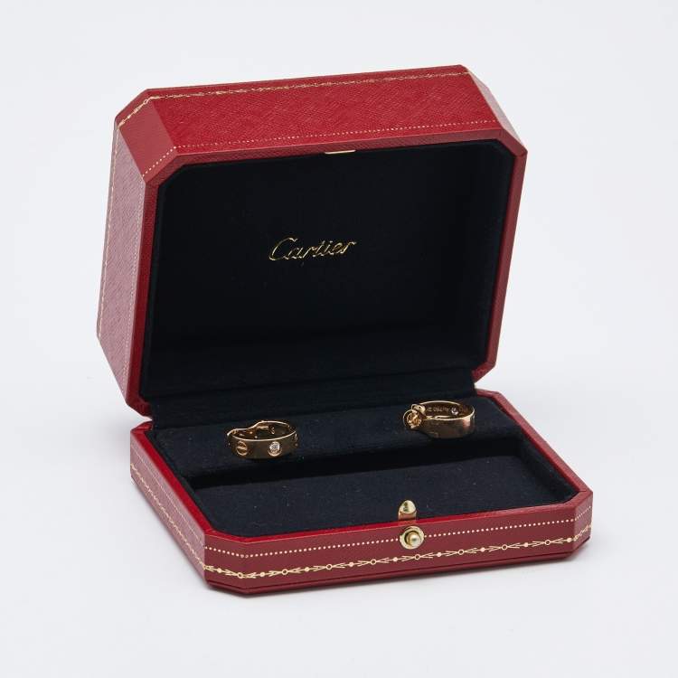 مملوكة مسبقًا Cartier Love Diamond 18k Rose Gold Earrings