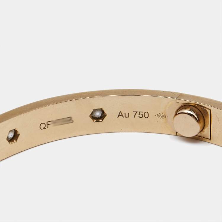 Pre Owned Cartier Love 10 Diamonds 18k Rose Gold Bracelet 17