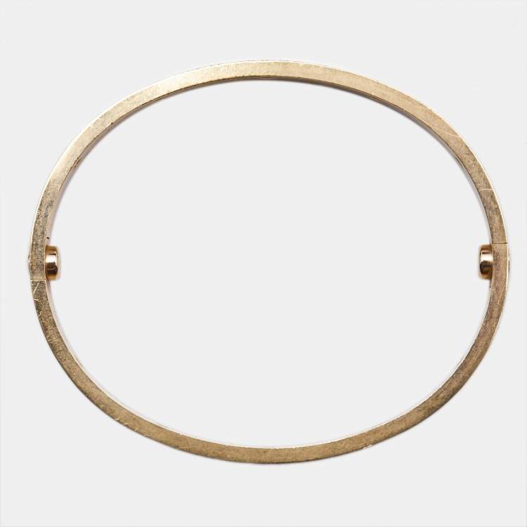 Pre Owned Cartier Love 10 Diamonds 18k Rose Gold Bracelet 17