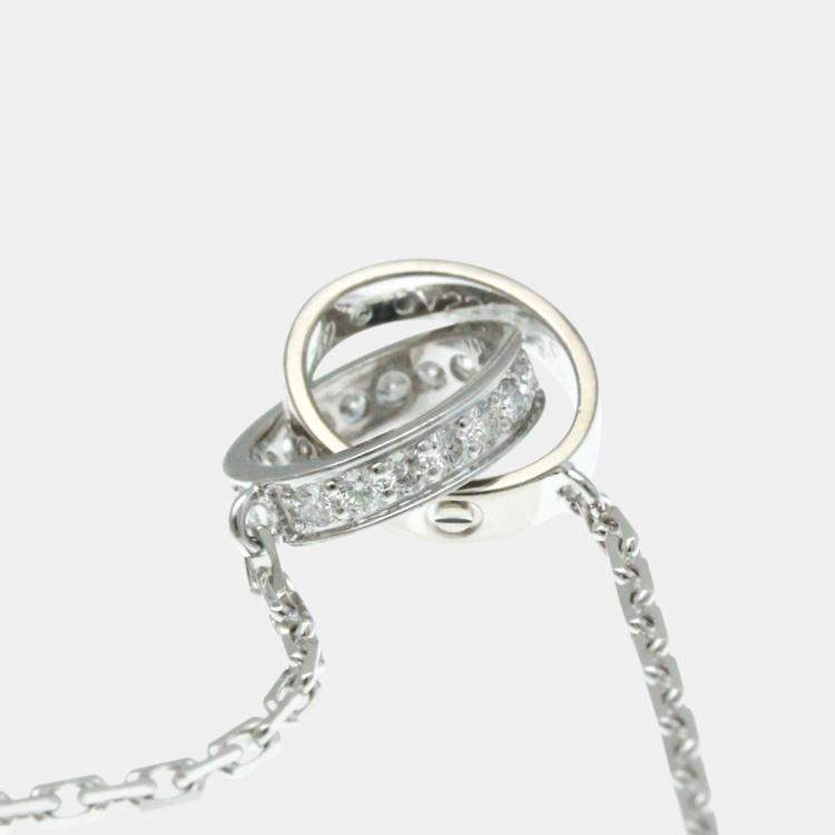 Pre Owned Cartier 18K White Gold and Diamond Love Pendant Necklace