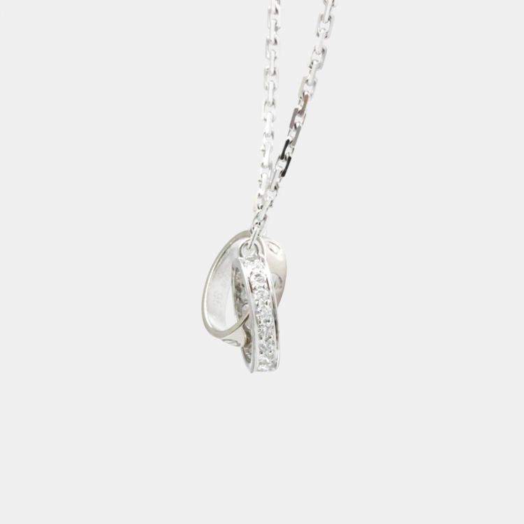 Pre Owned Cartier 18K White Gold and Diamond Love Pendant Necklace
