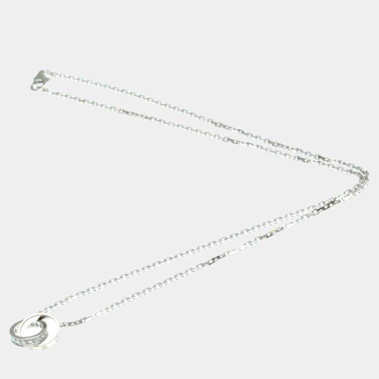 Pre Owned Cartier 18K White Gold and Diamond Love Pendant Necklace