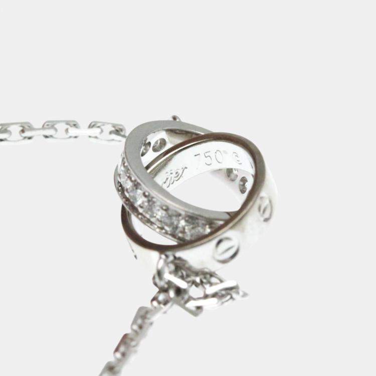 Pre Owned Cartier 18K White Gold and Diamond Love Pendant Necklace