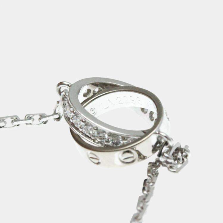 Pre Owned Cartier 18K White Gold and Diamond Love Pendant Necklace